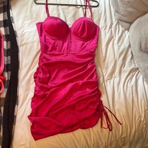Oh Polly pink corset bodycon dress